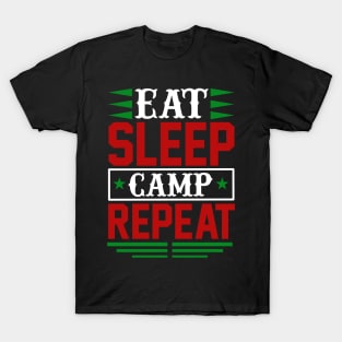 Eat Sleep Camp Repeat T Shirt For Women Men T-Shirt